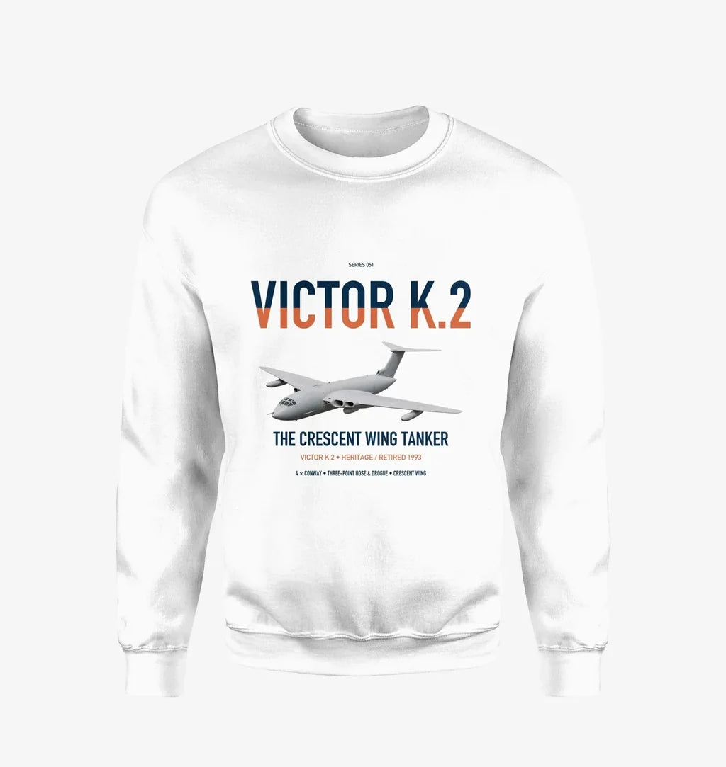 Handley Page Victor K.2 design on white sweatshirt