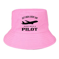 Thumbnail for Get High Every Day Sleep With A Pilot summer hat - light pink