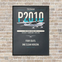 Thumbnail for Tecnam P2010 vertical canvas print - framed - gray background