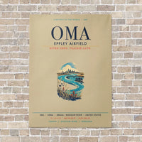 Thumbnail for Omaha Eppley Airfield OMA vertical canvas print - no frame - beige background