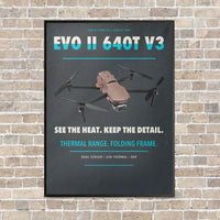 Thumbnail for Autel EVO II Dual 640T V3 vertical canvas print - framed - gray background