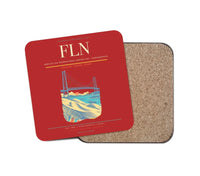 Thumbnail for Hercilio Luz International Airport (FLN) design on red 1 piece coaster
