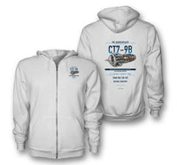 Thumbnail for CT7-9B design on white zipped hoodie