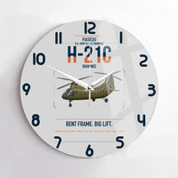 Thumbnail for Piasecki H-21C Shawnee design on light gray no frame wall clock
