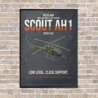 Thumbnail for Westland Scout AH1 vertical canvas print - framed - gray background