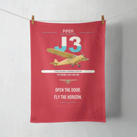 Thumbnail for Piper J-3 Cub design on red towel
