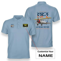 Thumbnail for F3F-2 LAST BIPLANE design on light blue polo with custom name badge