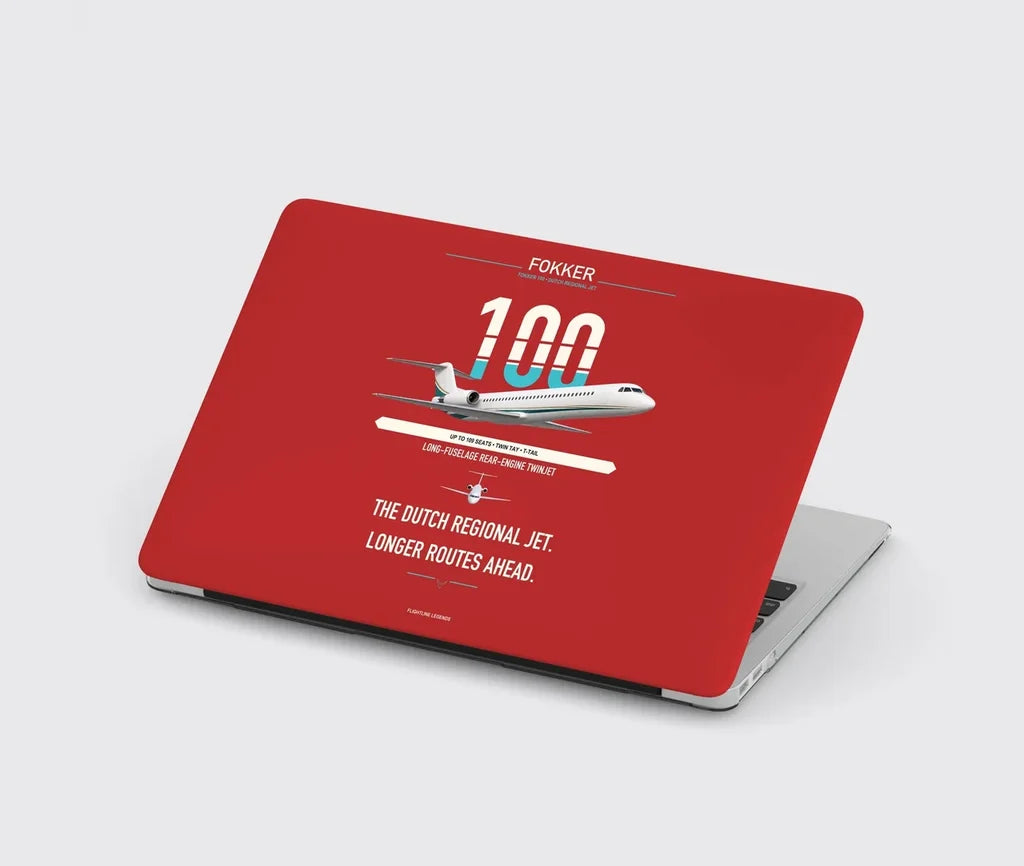 Fokker 100 design on red MacBook case