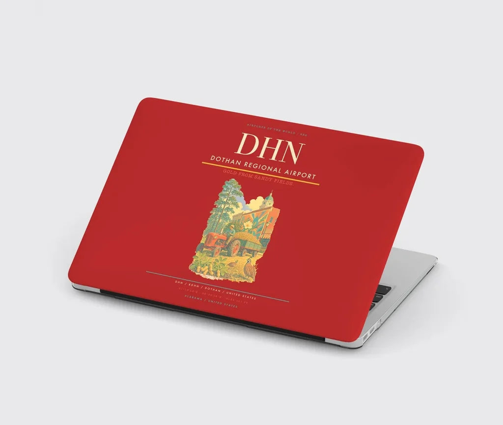 Dothan Regional Airport (DHN) design on red MacBook case