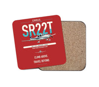 Thumbnail for Cirrus SR22T design on red 1 piece coaster