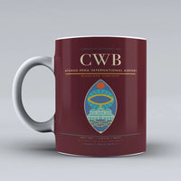 Thumbnail for Pena International Airport CWB Mug design on dark red afonso