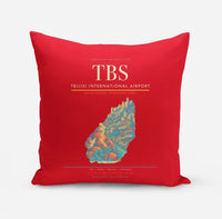 Thumbnail for Tbilisi International Airport (TBS) design on red pillow