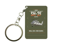 Thumbnail for Kaman SH-2F Seasprite design on green army designed key chain, double-side print