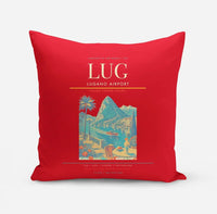 Thumbnail for Lugano Airport (LUG) design on red pillow