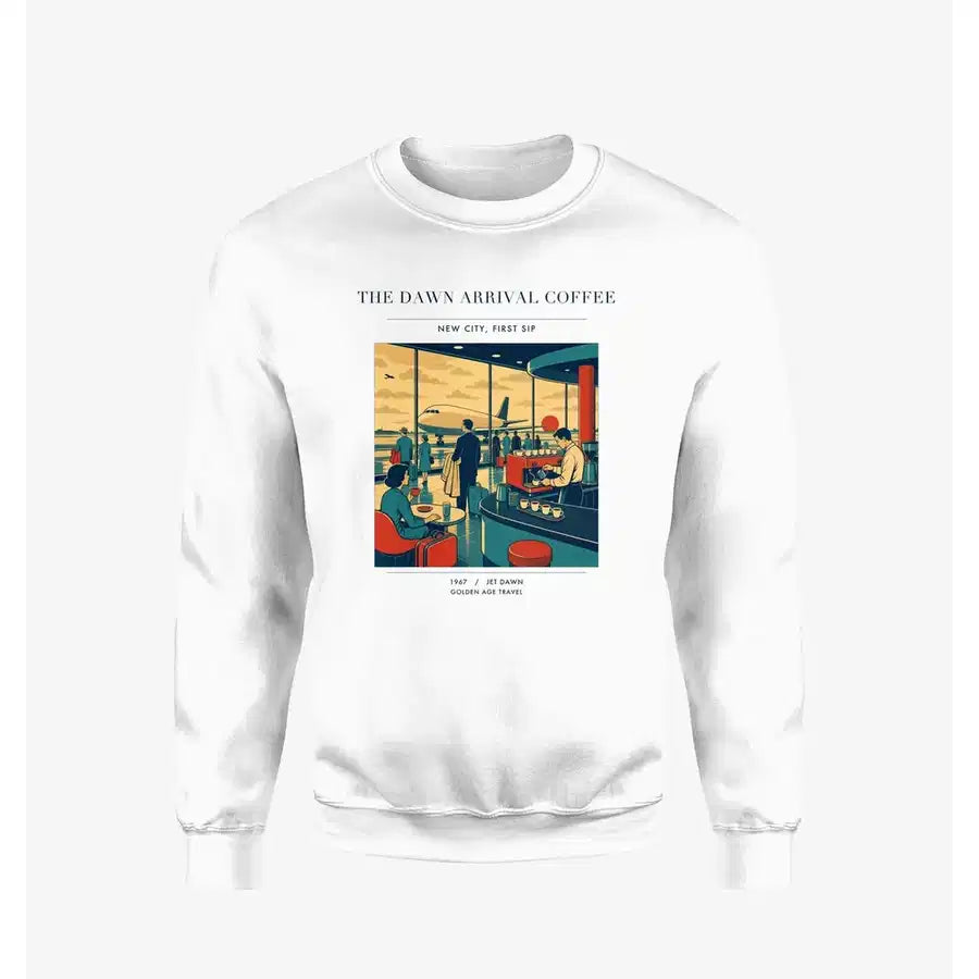 VINTAGE G4310 - The Dawn Arrival Coffee - Designed Sweatshirts design on white