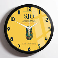 Thumbnail for Juan Santamaría International Airport (SJO) design on yellow framed wall clock