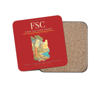 Thumbnail for Figari Sud-Corse Airport (FSC) design on red 1 piece coaster