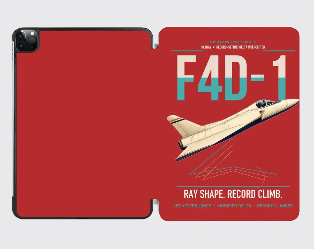 F4D-1 Skyray design on red ipad tablet case