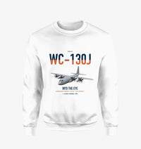 Thumbnail for WC-130J Hurricane Hunter design on white sweatshirt
