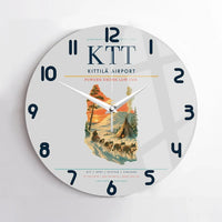 Thumbnail for Kittilä Airport (KTT) design on light gray no frame wall clock
