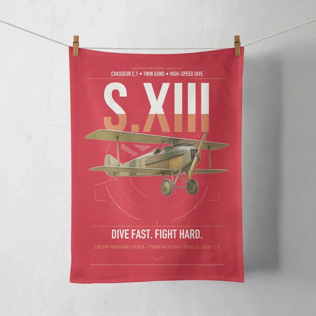 SPAD S.XIII C.1 design on red towel