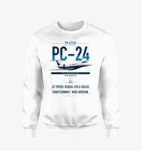Thumbnail for Pilatus PC-24 design on white sweatshirt