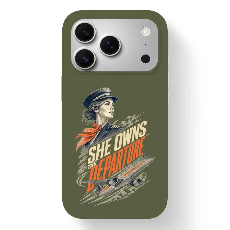 SIGNAL 631 - She Owns The Departure - MagSafe iPhone 17 Pro design on green army magsafe iphone 17 pro