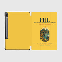 Thumbnail for Philadelphia International Airport (PHL) design on yellow samsung tablet tablet case