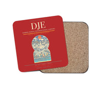 Thumbnail for Djerba-Zarzis International Airport (DJE) design on red 1 piece coaster
