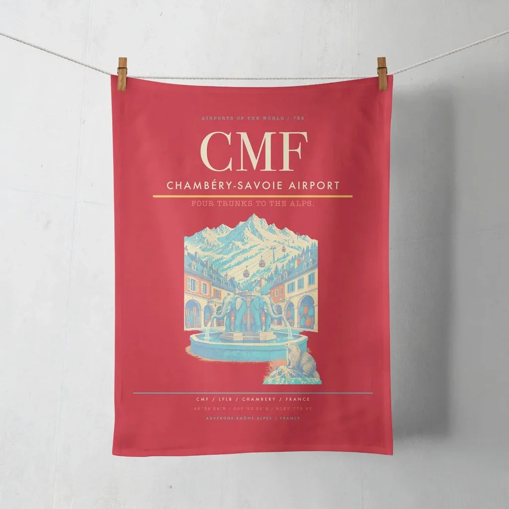 Chambéry-Savoie Airport (CMF) design on red towel