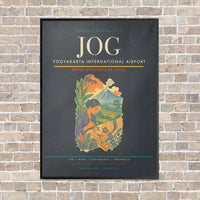 Thumbnail for Yogyakarta International Airport JOG vertical canvas print - framed - gray background