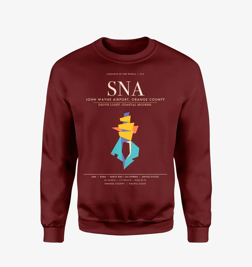 John Wayne Airport Orange County SNA Sweatshirt - Wine Red