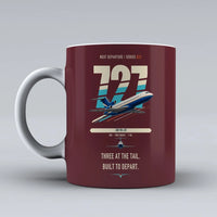 Thumbnail for Boeing 727-200 double-side print on dark red ceramic mug
