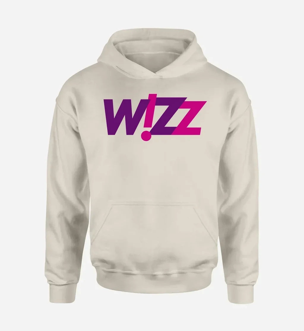 Wizz Airlines logo on khaki single side hoodie
