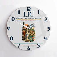 Thumbnail for Limoges – Bellegarde Airport (LIG) design on light gray no frame wall clock