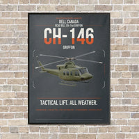 Thumbnail for Bell Canada CH-146 Griffon vertical canvas print - framed - gray background