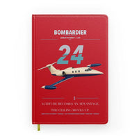 Thumbnail for Bombardier Learjet 24 design on red notebook