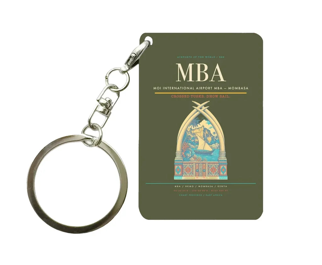 Moi International Airport MBA — Mombasa Key Chain design on green army key chain