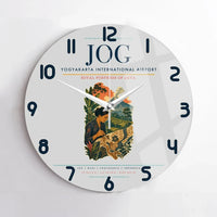 Thumbnail for Yogyakarta International Airport (JOG) design on light gray no frame wall clock