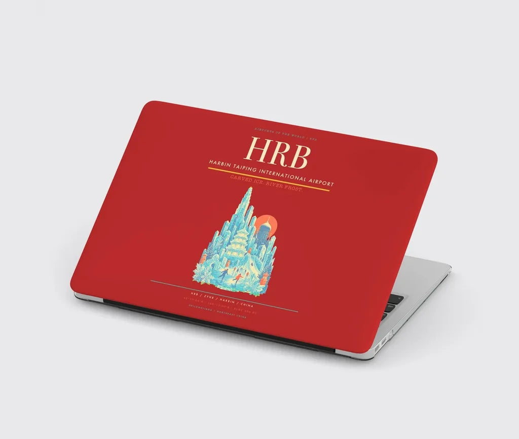Harbin Taiping International Airport (HRB) design on red MacBook case