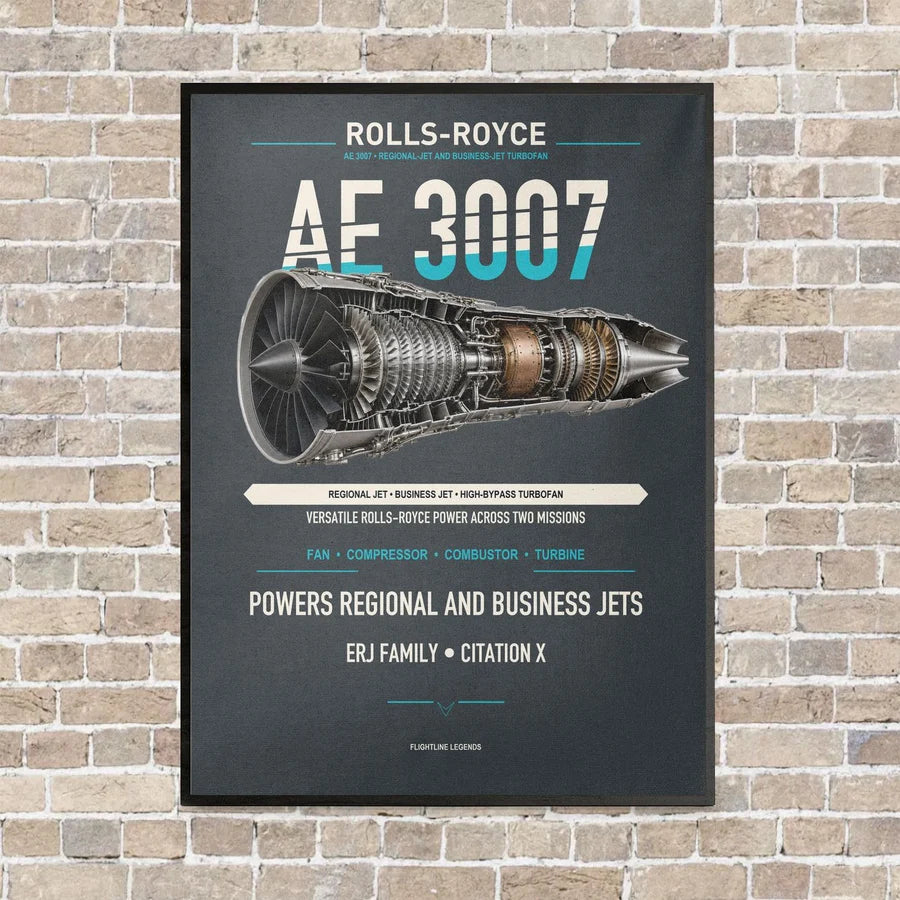 AE 3007 vertical canvas print - framed - gray background