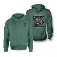 Thumbnail for VINTAGE G4058 - The Ocean Crossing - Double-Side Hoodie design on green double side