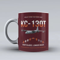 Thumbnail for KC-130T NP2000 design on dark red ceramic mug, double-side print