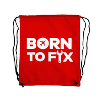 Thumbnail for Born To Fix Airplanes Drawstring Bag - view 7