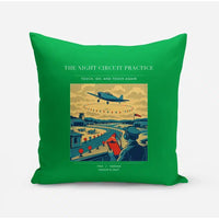 Thumbnail for VINTAGE G4395 - The Night Circuit Practice - Designed Pillows design on green