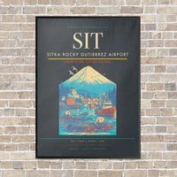 Thumbnail for Sitka Rocky Gutierrez Airport SIT vertical canvas print - framed - gray background