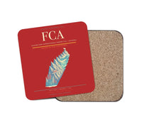 Thumbnail for Glacier Park International Airport (FCA) design on red 1 piece coaster