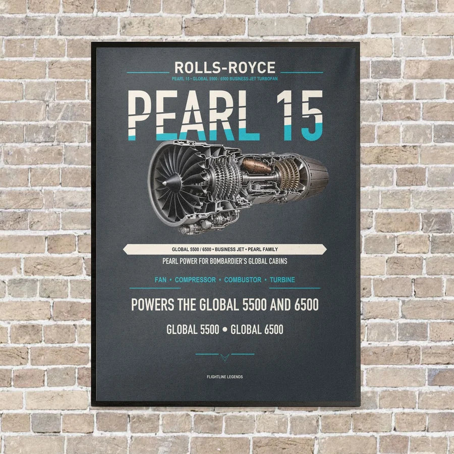 PEARL 15 vertical canvas print - framed - gray background