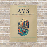 Thumbnail for Amsterdam Airport Schiphol AMS vertical canvas print - no frame - beige background
