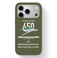 Thumbnail for Cessna Citation 650 - Citation III design on green army magsafe iphone case, for iPhone 17 Pro